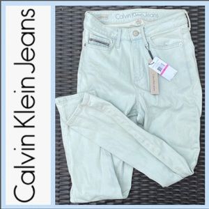 CK High Rise Ankle Skinny Jeans in Favor Blue